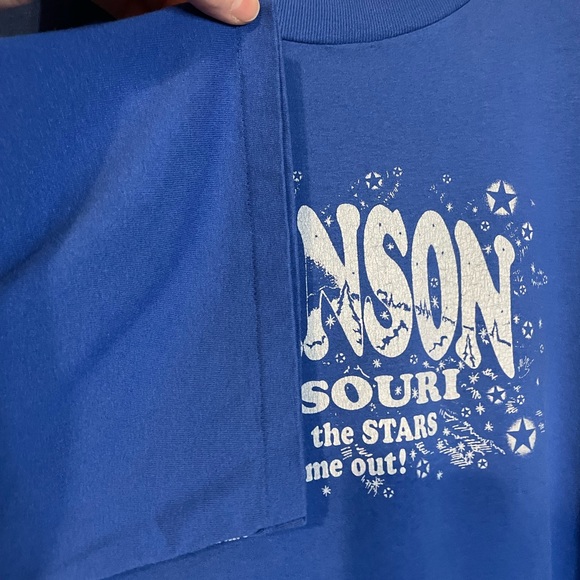 VTG Miller single stitch blue tee w/ Branson ‘Where the Stars Come Out!’ Sz XXL - Picture 4 of 9